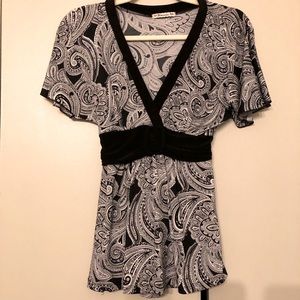 Paisley belted blouse